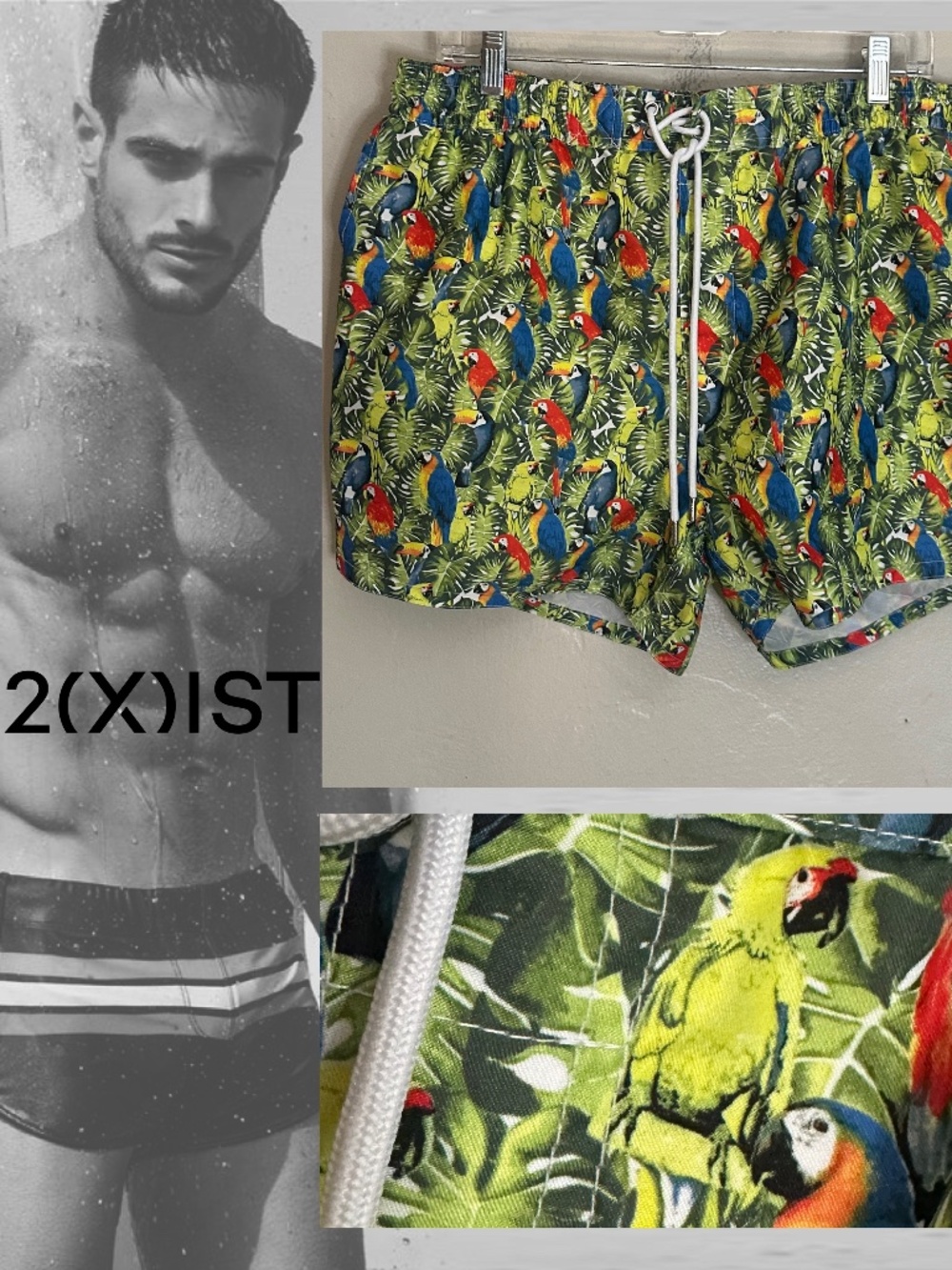 2Xist Swim Trunks XL Gently worn 100% polyester Elastic waist External lacing